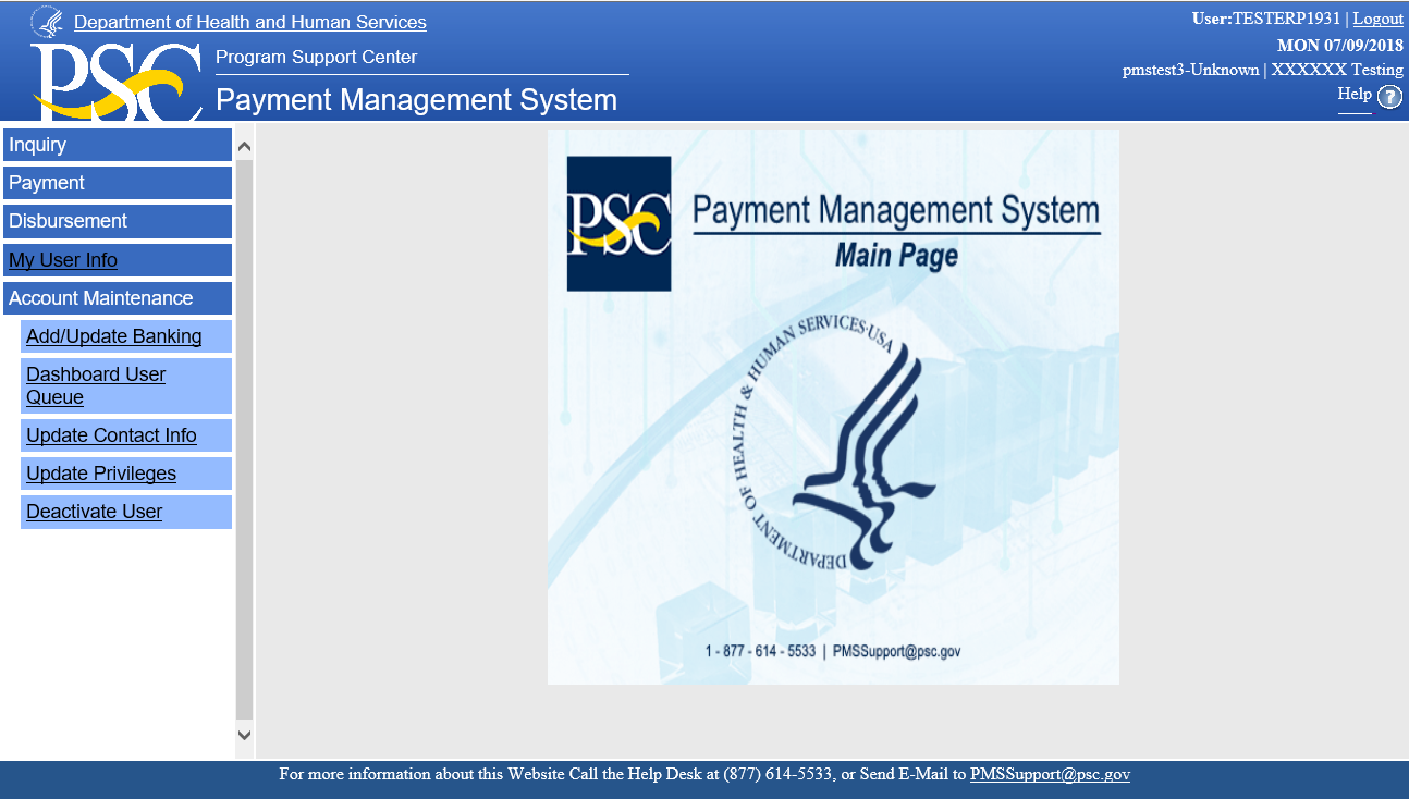 Update Banking Hhs Psc Fmp Payment Management System