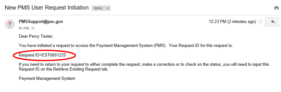 Access New User Request HHS PSC FMP Payment Management