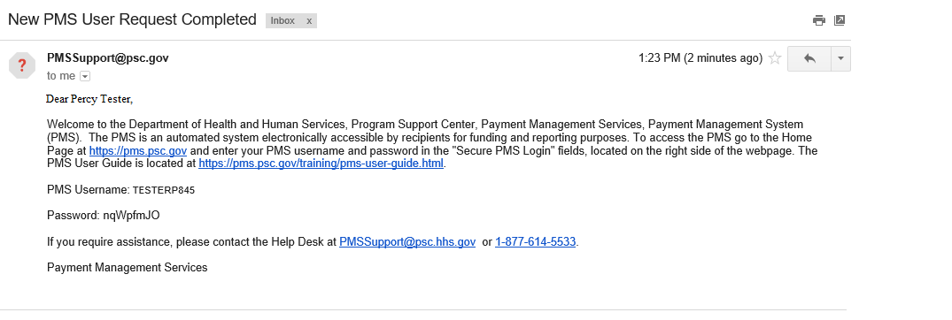 Access New User Request Hhs Psc Fmp Payment Management System