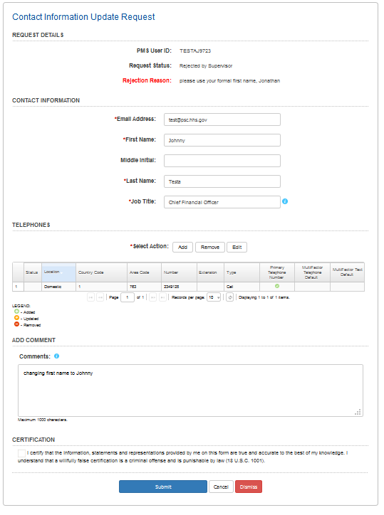 Application Form For Pms Scholarship Scheme For 2016 17, Screen Shot Of The Contact Information Update Request Form, Application Form For Pms Scholarship Scheme For 2016 17